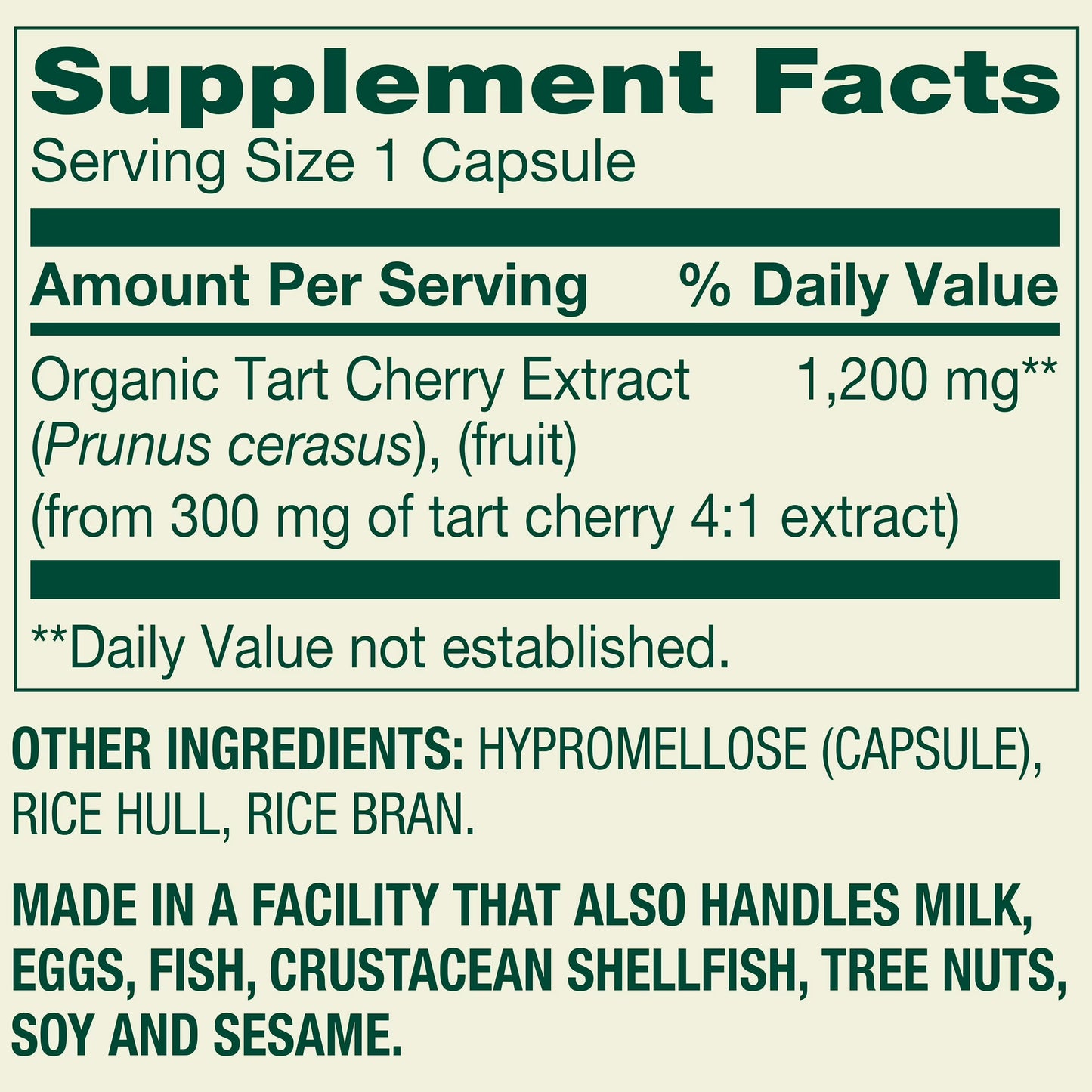(3 pack) Spring Valley Tart Cherry Extract Dietary Supplement Vegetarian Capsules for Antioxidant Support , 1200 mg, 90 Count