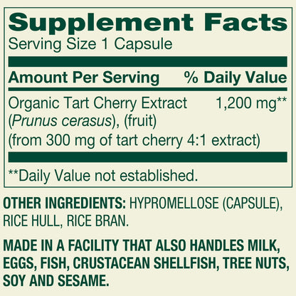 (3 pack) Spring Valley Tart Cherry Extract Dietary Supplement Vegetarian Capsules for Antioxidant Support , 1200 mg, 90 Count
