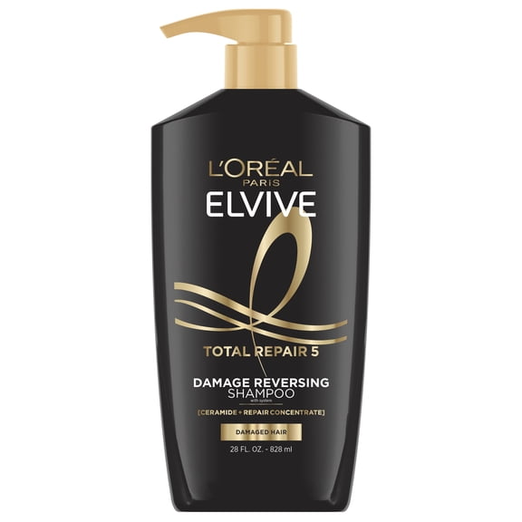 L'Oreal Paris Elvive Total Repair 5 Repairing Shampoo for Damaged Hair, Pump, 28 fl oz