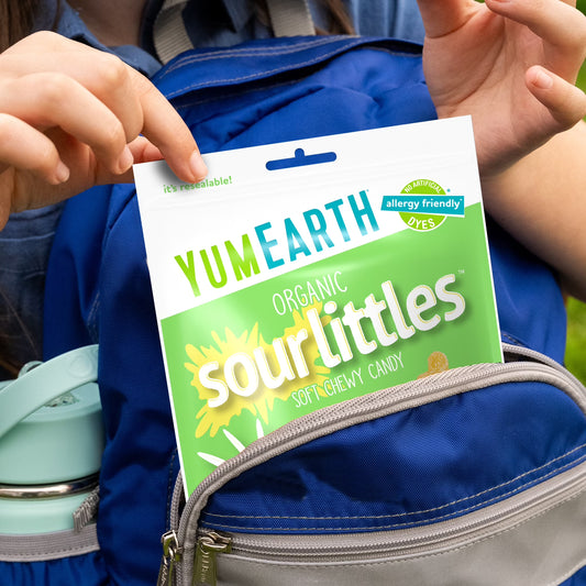 YumEarth Organic Sour Littles, Assorted Flavors Sour Chew Candy, Gluten Free, Shelf-Stable, 5 oz Bag