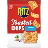 (3 pack) RITZ Toasted Chips Ranch Crackers, Party Snacks, 8.1 oz