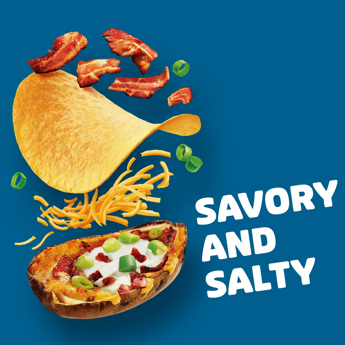 Pringles Loaded Potato Skins Potato Crisps Chips, Lunch Snacks, 5.5 oz Canister