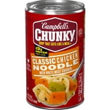 (4 pack) Campbell's Chunky Classic Chicken Noodle Soup, 18.6 oz Can