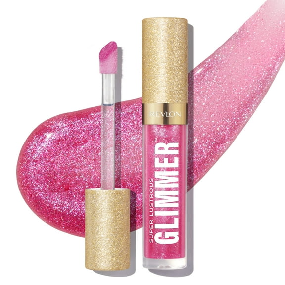 Revlon Super Lustrous Glimmer High-Shine Lip Gloss, 008 Rose Glow, 0.13 fl oz
