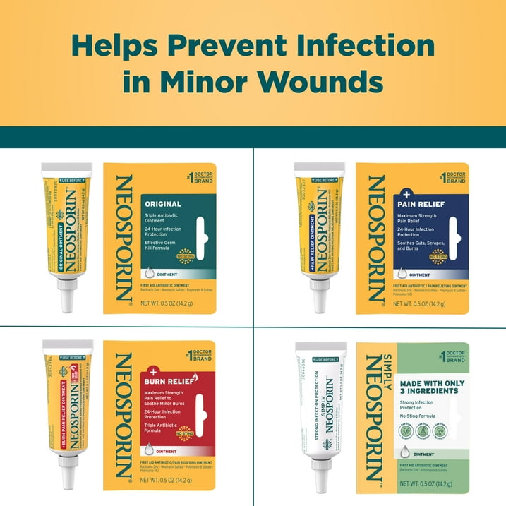 (3 pack) Neosporin + Pain Relief First Aid Ointment, 1 oz