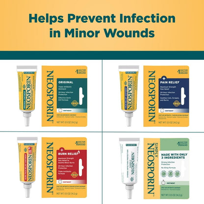 (3 pack) Neosporin + Pain Relief First Aid Ointment, 1 oz