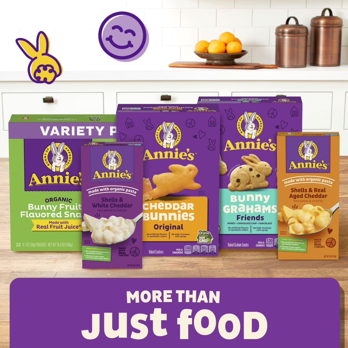 (6 pack) Annie's Organic Variety Pack, Cheddar Bunnies, Bunny Grahams and Cheddar Squares, 12 Count