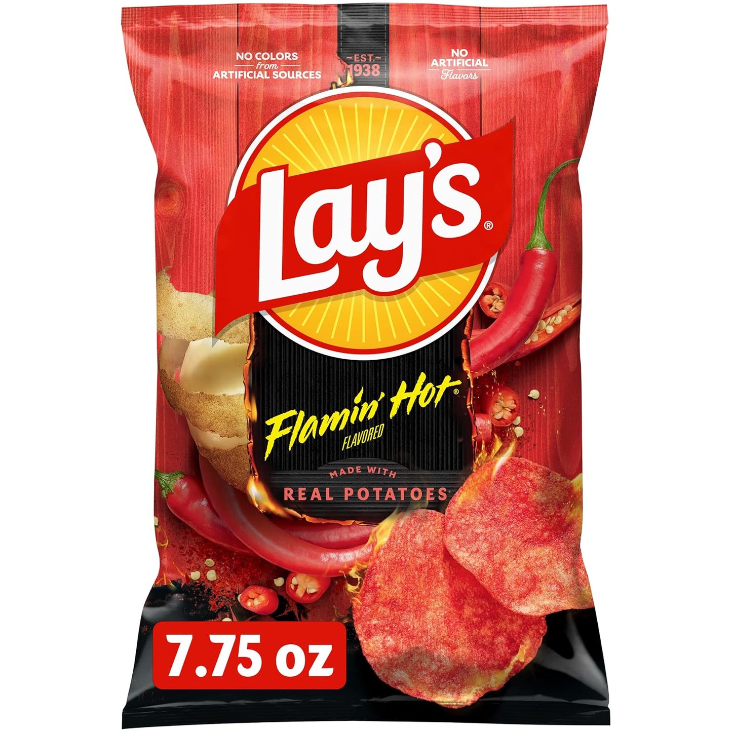 Lay's Potato Chips, Flamin' Hot Flavored Snacks, 7.75oz Bag