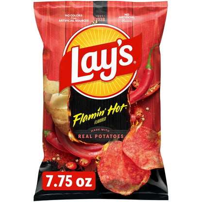 Lay's Potato Chips, Flamin' Hot Flavored Snacks, 7.75oz Bag