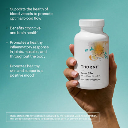 THORNE Super EPA, Omega-3 Fish Oil Supplement with EPA & DHA, 90 Softgels