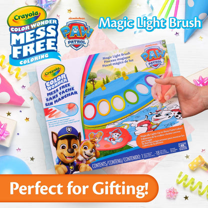 Crayola PAW Patrol Color Wonder Magic Light Brush – Mess Free Painting Kit for Kids with Lightup Brush, Gift for Toddlers, Preschool Art Activities, Ages 3+