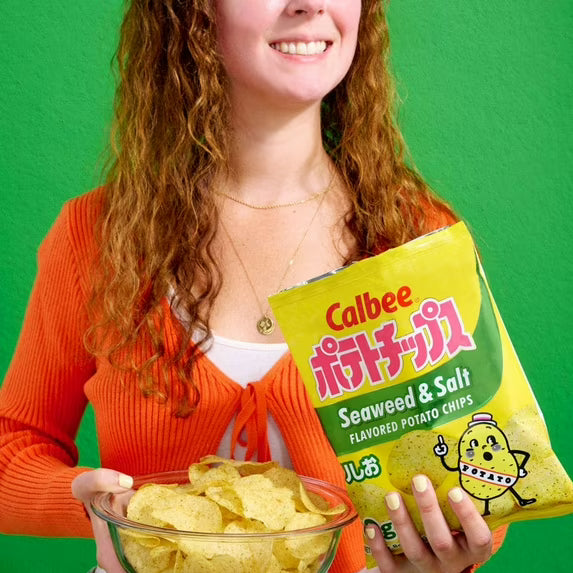 Calbee Potato Chips Seaweed & Salt Flavored 2.8 oz