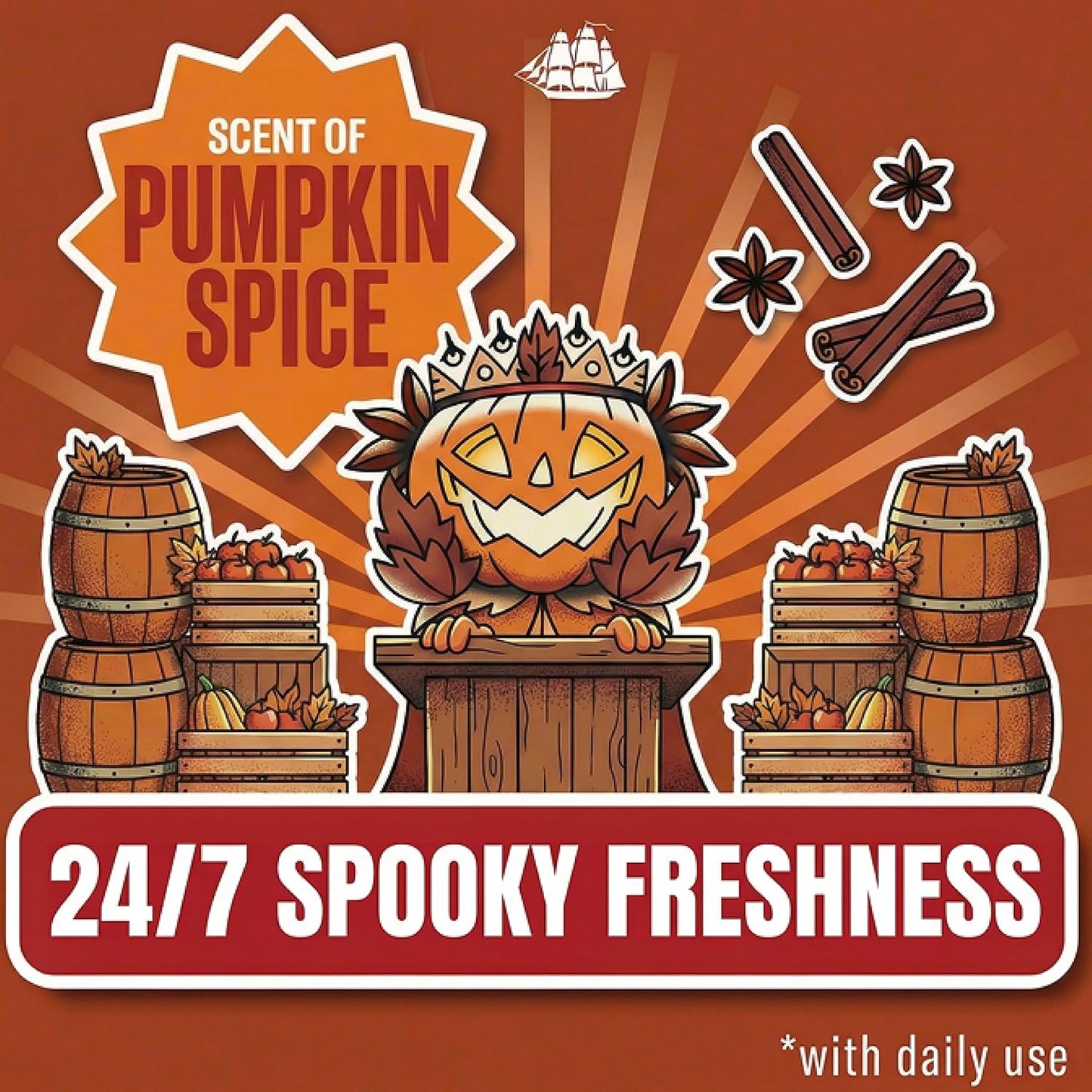 Old Spice Body Wash for Men, Fallidudes Edition, 24/7 Frightful Freshness, Long Lasting Cleanse & Refresh, Rich Lather, PumpKing Pumpkin Spice Scent, 16 oz