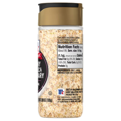 McCormick Smoky Garlic and Rosemary Finishing Salt, 3.88 oz Bottle