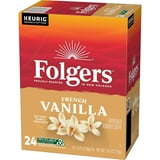 Folgers French Vanilla Artificially Flavored Coffee, Mild Roast, Keurig K Cup Pods, 24 Count Box