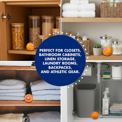 Arm & Hammer OdorBusterz Odor Eliminator Balls, Clean Burst, 6 Count – Baking Soda Odor Control for Closets, Drawers, Hampers & Small Spaces