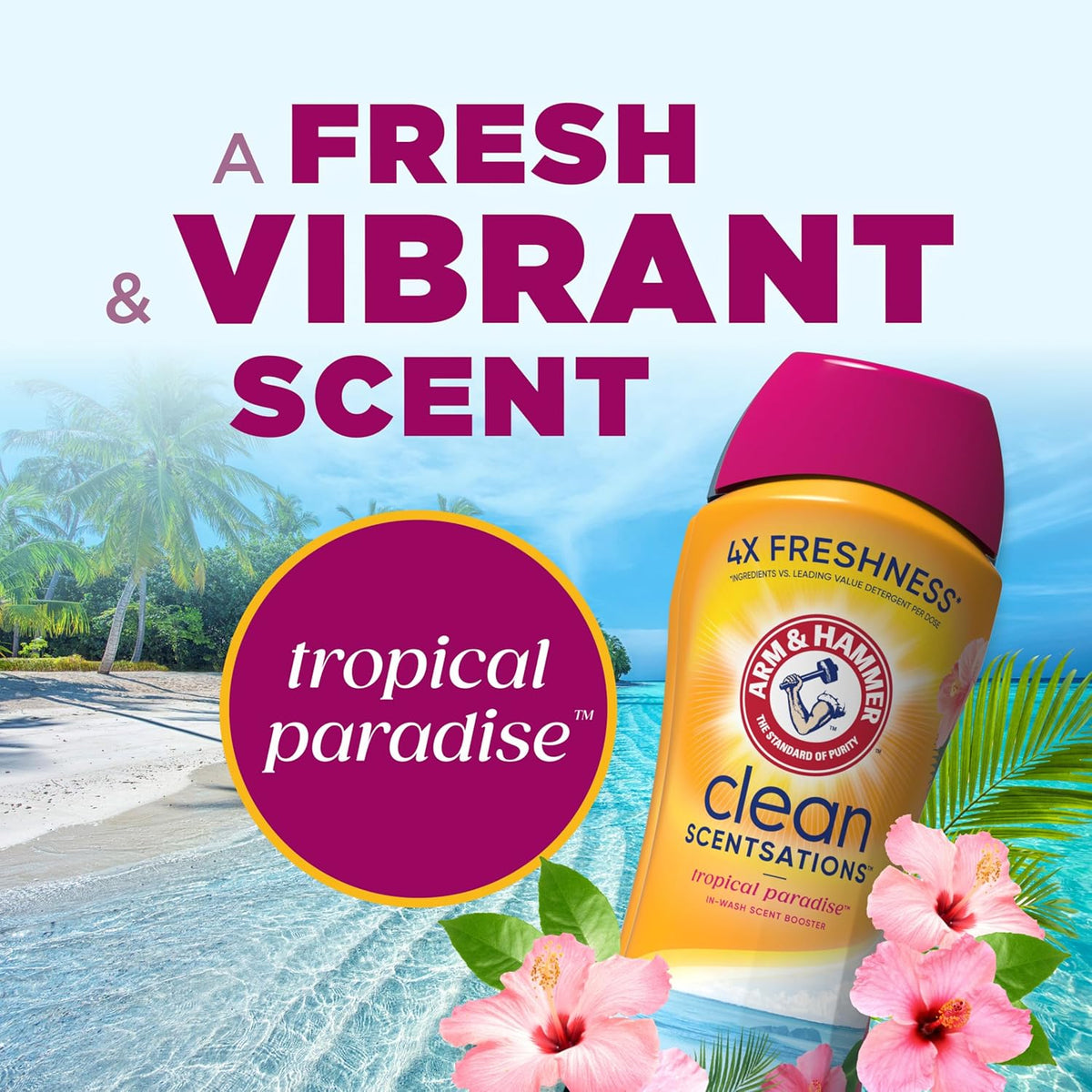 ARM & HAMMER Clean Scentsations Laundry Scent Booster, Tropical, 45 Oz