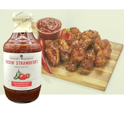 Gourmet Warehouse Kickin' Strawberry BBQ Sauce, 16 Fl ozs, 2 Pack - No MSG, No HFCS
