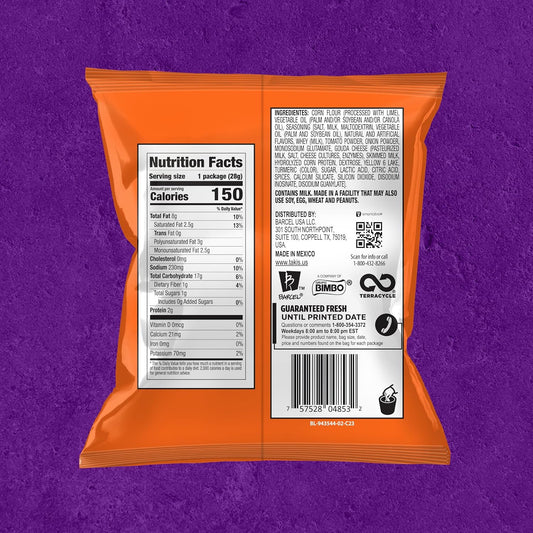 Takis Intense Nacho Rolled Tortilla Chips Multipack, 40 Count | Non-Spicy Cheesy Flavor, 1oz Individual Bags for Snacking and Lunchboxes
