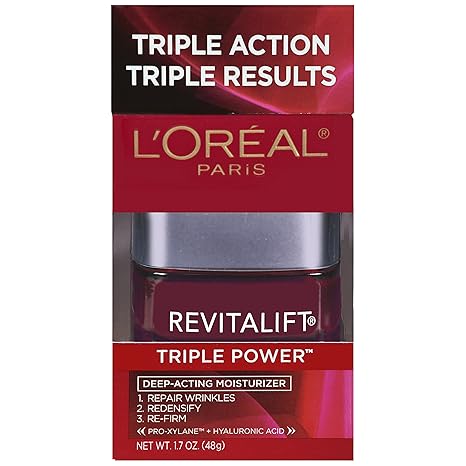 L'Oreal Paris RevitaLift Triple Power Deep-Acting Moisturizer for All Skin Types, 1.7 Ounce