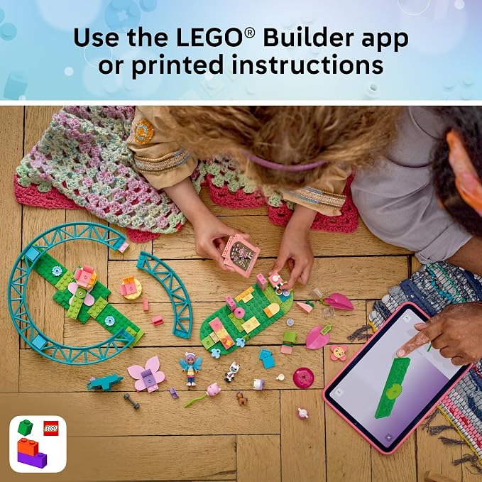 LEGO Gabby's Dollhouse Fairy Roller Coaster and Tea Party 11214 | Preschool Building Toys for Girls & Boys, Ages 4+, W/ Starter Bricks, Sturdy Build for Pretend Play, 137 pieces, Gift Idea