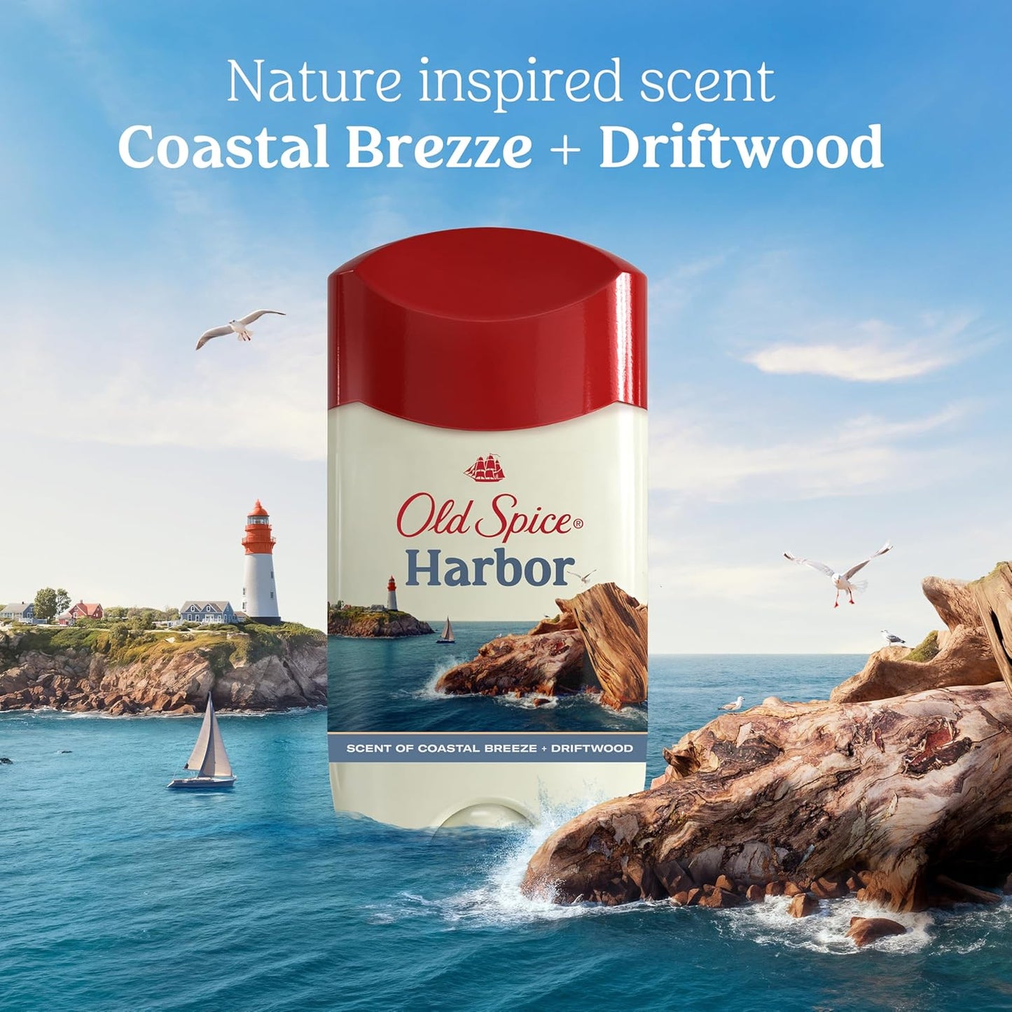 Old Spice Antiperspirant & Deodorant for Men, 24/7 Sweat & Odor Protection, 24/7 Freshness with Long Lasting Scent, Gentle on Skin, Dry Feel, Harbor with Coastal Breeze Scent, 2.6 oz (Pack of 3)