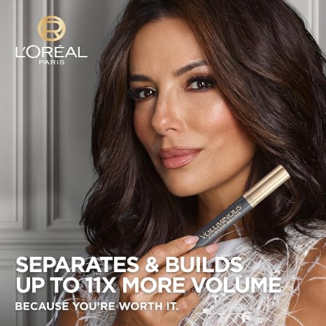 L’Oreal Paris Original Voluminous Mascara, Building Mascara Volume and Length Formula, Curved Brush, Washable, Black Brown, 0.26 Fl Oz., 1 Count