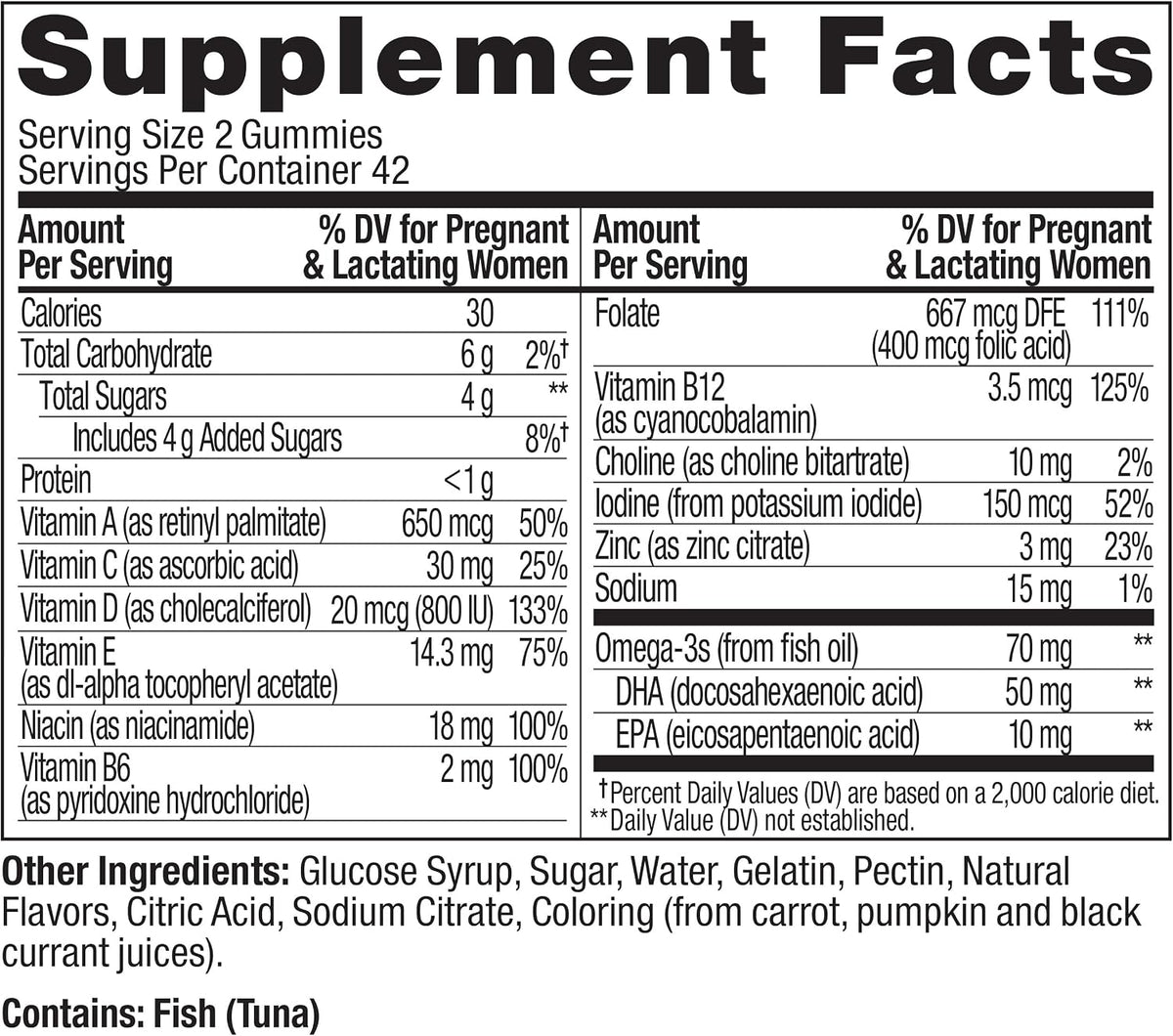 OLLY Prenatal Multivitamin Gummy, Daily Blend for Mommy & Baby - 84 Count