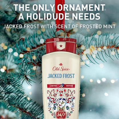 Old Spice Body Wash for Men, Holidudes Holiday Edition, 24/7 Holiday Freshness, Lasting Scent and Rich Lather, Stocking Stuffer, Jacked Frost Frosted Mint Scent, 16 oz