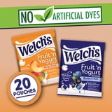 Welch's Fruit 'N Yogurt Blueberry-Acai. & Mango-Peach Soft Fruit Snacks, .7 oz, 20 Count