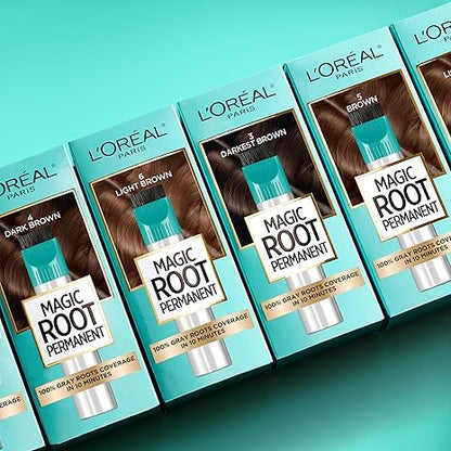 L'Oreal Paris Magic Root Permanent Hair Color Kit, 100% Gray Hair Coverage In Just 10 Minutes, Precision Brush Applicator for Seamless Application, 8 Medium Blonde (2 Count)