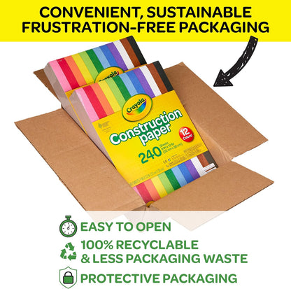 Crayola Construction Paper Bulk Pack (480 Sheets) – 10 Assorted Colors, 9x12, Teacher School Supplies & Classroom Must Haves, Card Making Craft Supplies, Art Paper