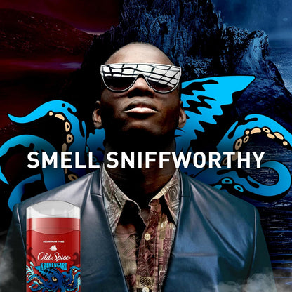Old Spice Aluminum Free Deodorant for Men, 24/7 Freshness & Lasting Scent, Long Lasting Protection, Legendary Fragrance to Fight Odors, Krakengard Deep Ocean Scent, 1.8oz