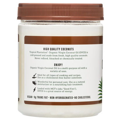 Tropical Plantation Organic Coconut Oil, 72 fl oz, 2 Pack