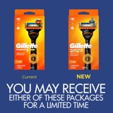 Gillette Fusion5 Power Men's Razor Handle, Orange, 1 Blade Refill