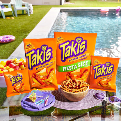 Takis Intense Nacho Rolled Tortilla Chips Multipack, 40 Count | Non-Spicy Cheesy Flavor, 1oz Individual Bags for Snacking and Lunchboxes