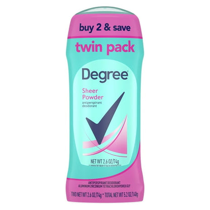 Degree Sheer Powder Antiperspirant Deodorant 2.6 oz Twin Pack