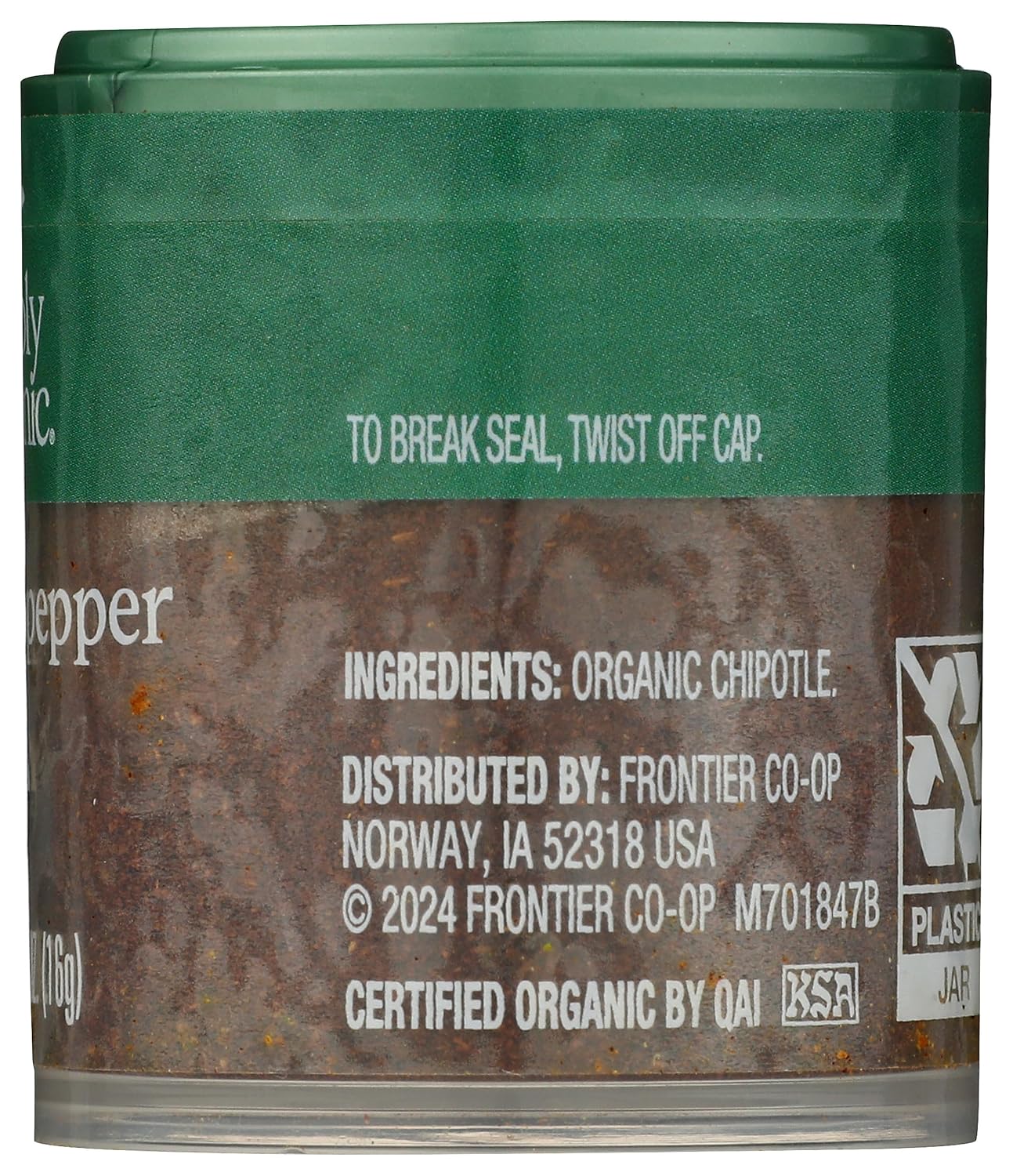 Simply Organic Chipotle Pepper Ground, Certified Organic, Kosher, Mini Spices | 0.57 Ounce (Pack of 1)