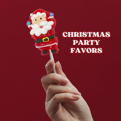 Christmas Santa Suckers, Holiday Stocking Stuffers, 12 Count Box, 9.6 Ounces