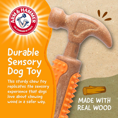 Arm & Hammer Chew Tools Compressed Wood Hammer Dog Chew Toy, 7 In