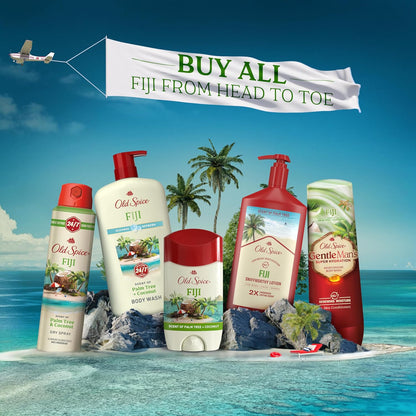 Old Spice Aluminum Free Deodorant for Men, 24/7 Long Lasting Freshness, 24/7 Sweat & Odor Protection, Fiji with Palm Tree Scent Deodorant with Travel-Size Swagger Scent Body Wash, 3 oz (Pack of 3)