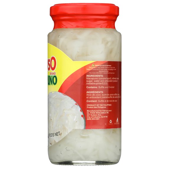 Kapuso Macapuno String Coconut Sport in Syrup, 12 Oz Jar