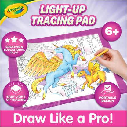 Crayola Light Up Tracing Pad Pink, Best Birthday Gifts for Girls & Boys, 6, 7, 8 Year Olds, Kids Toys, Light Box Art Kit for Kids