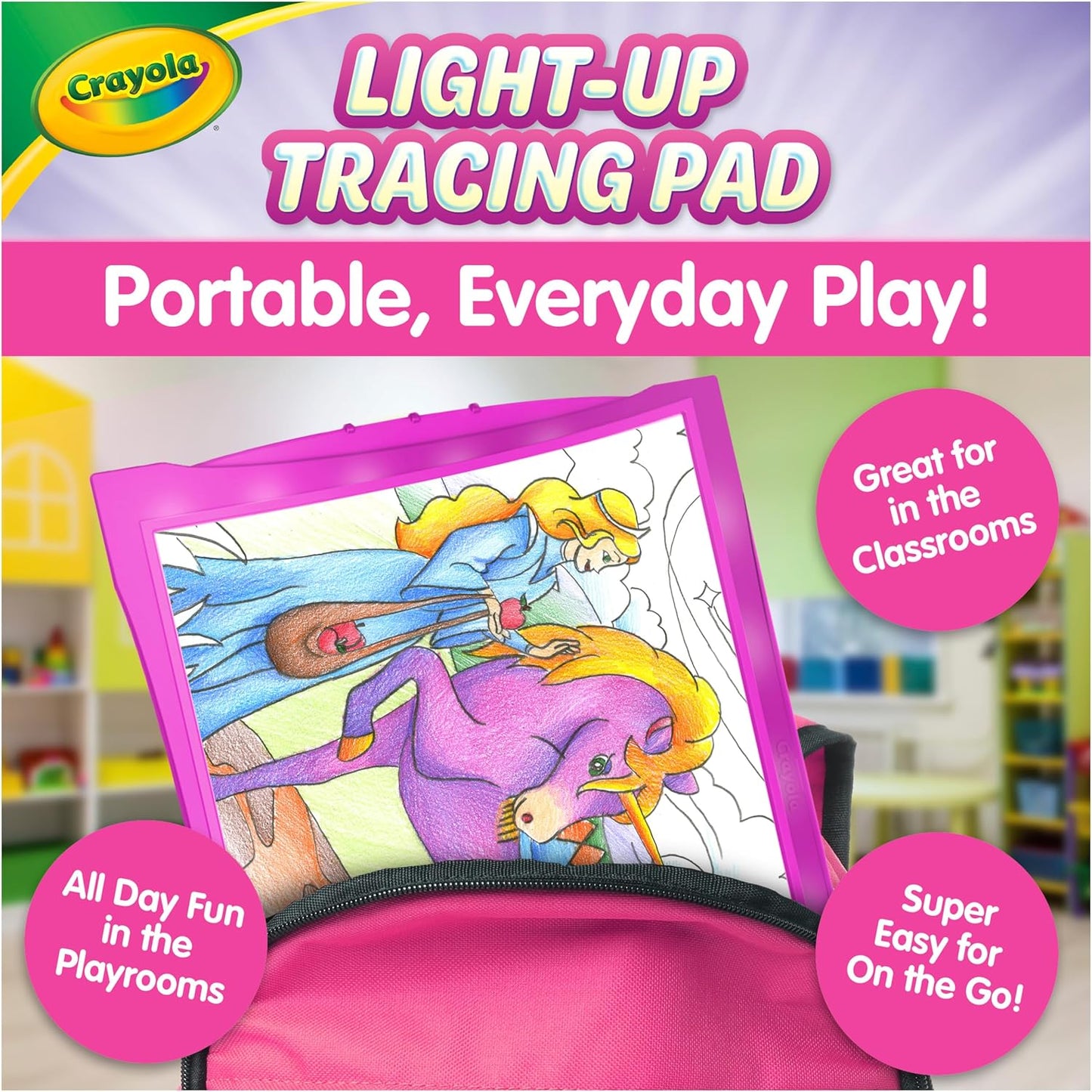 Crayola Light Up Tracing Pad Pink, Best Birthday Gifts for Girls & Boys, 6, 7, 8 Year Olds, Kids Toys, Light Box Art Kit for Kids