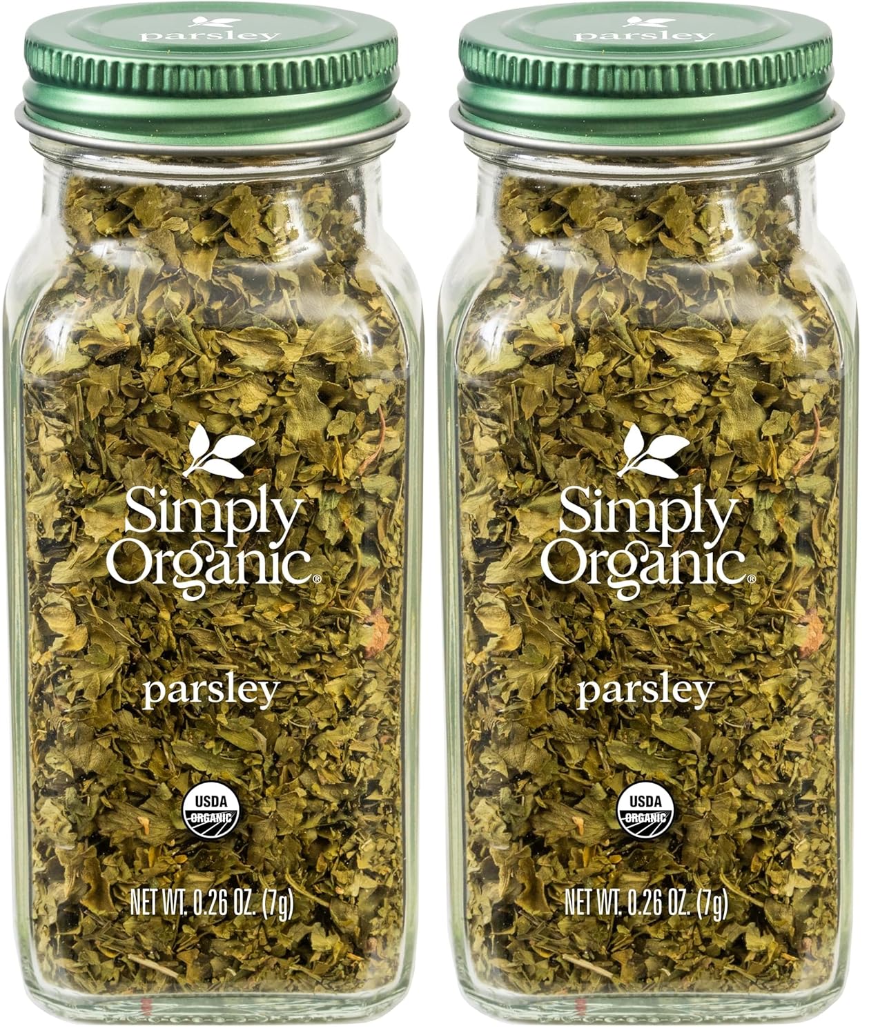 Simply Organic Parsley Flakes, 0.26-Ounce Jar, Fresh, Green-Leafy Taste, Vibrant Color Italian Parsley, Kosher, Organic (Pack of 2)