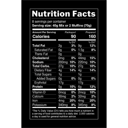 TruEats Muffin & Cake Mix: Low Glycemic, Gluten Free, No Sugar Added, Protein & Fiber Rich, Diabetic Friendly, Vegan Friendly, Plant Based, Sweetened with Monk Fruit -- Dutch Chocolate