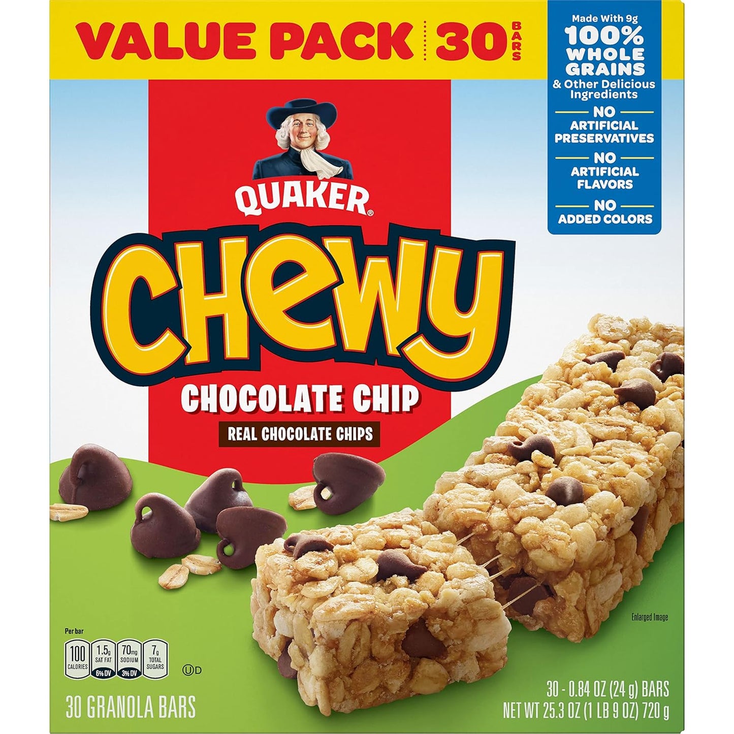 Quaker Chewy Chocolate Chip, 0.84 Oz, 30 ct