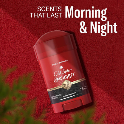 Old Spice Sweat Defense Antiperspirant & Deodorant for Men, 24/7 Ultimate Sweat Protection, Long Lasting Scent, Soft Solid, Swagger with Cedarwood Scent, 2.6 oz (Pack of 2)