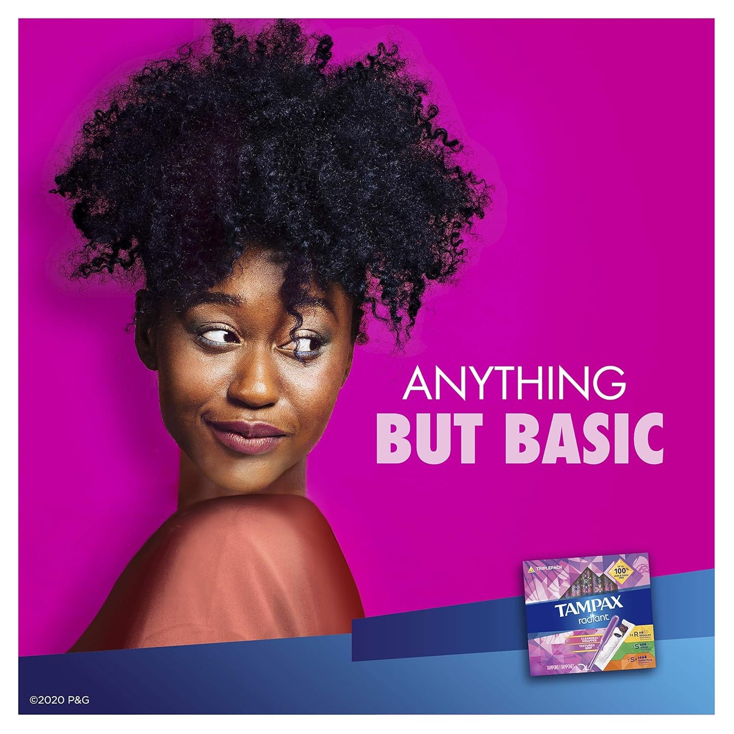 Tampax Radiant Tampons Trio Pack Regular/Super/Super Plus Absorbency, Unscented, 28 Count