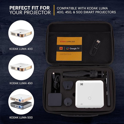 Kodak Protective Hard Case for Luma 400/450/500 Portable Projectors, EVA Travel Carrying Case with Compartments for Accessories